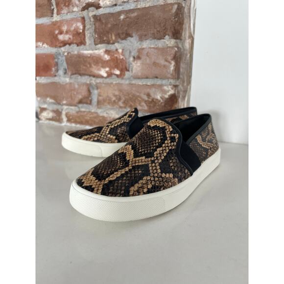 Vince Blair Snakeskin Embossed Leather Slip On Sneakers Women’s Size 6.5/EU 36.5 - Picture 1 of 6